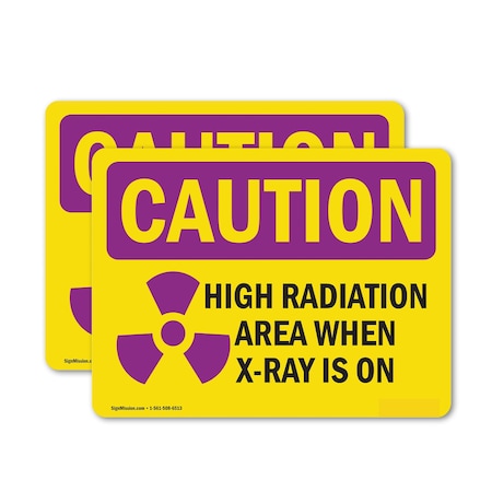 Signmission Radiation & Laser Sign, 3.5 in H x 5 in W, Vinyl Decal, Rectangle OS-2PACK-CR-D-35-L-10172